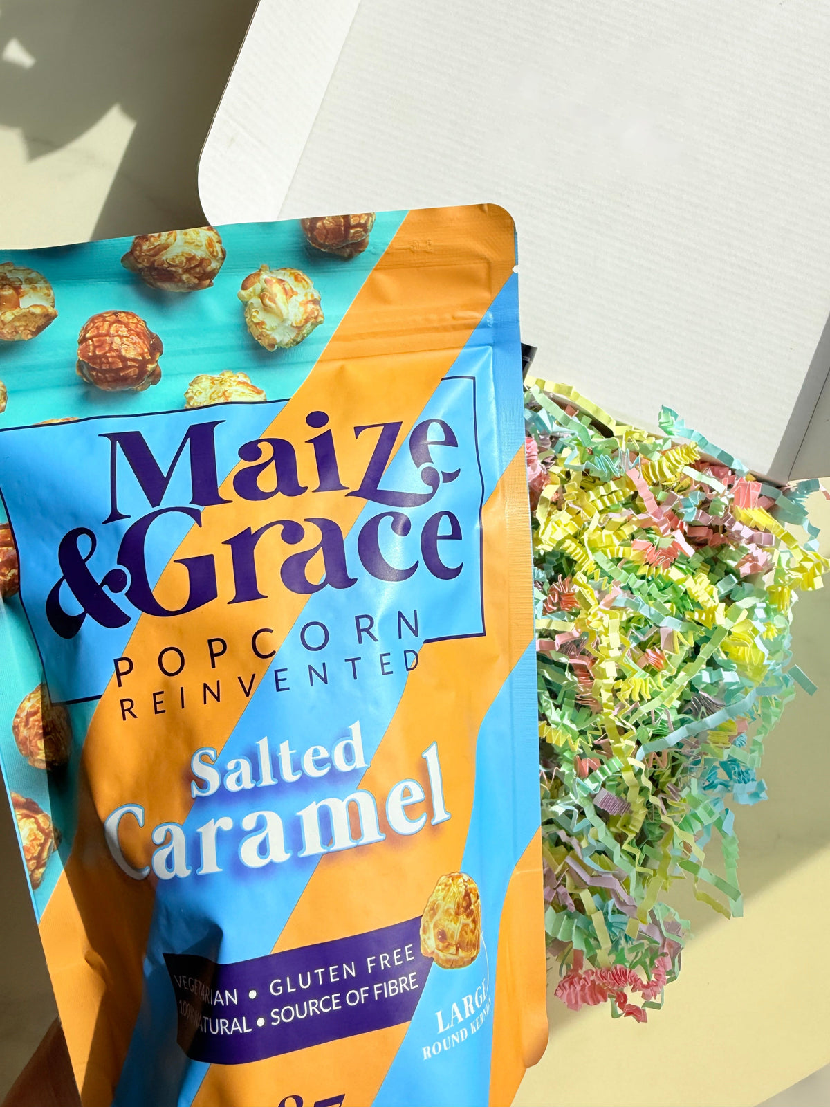 Maize & Grace Salted Caramel popcorn from the August box