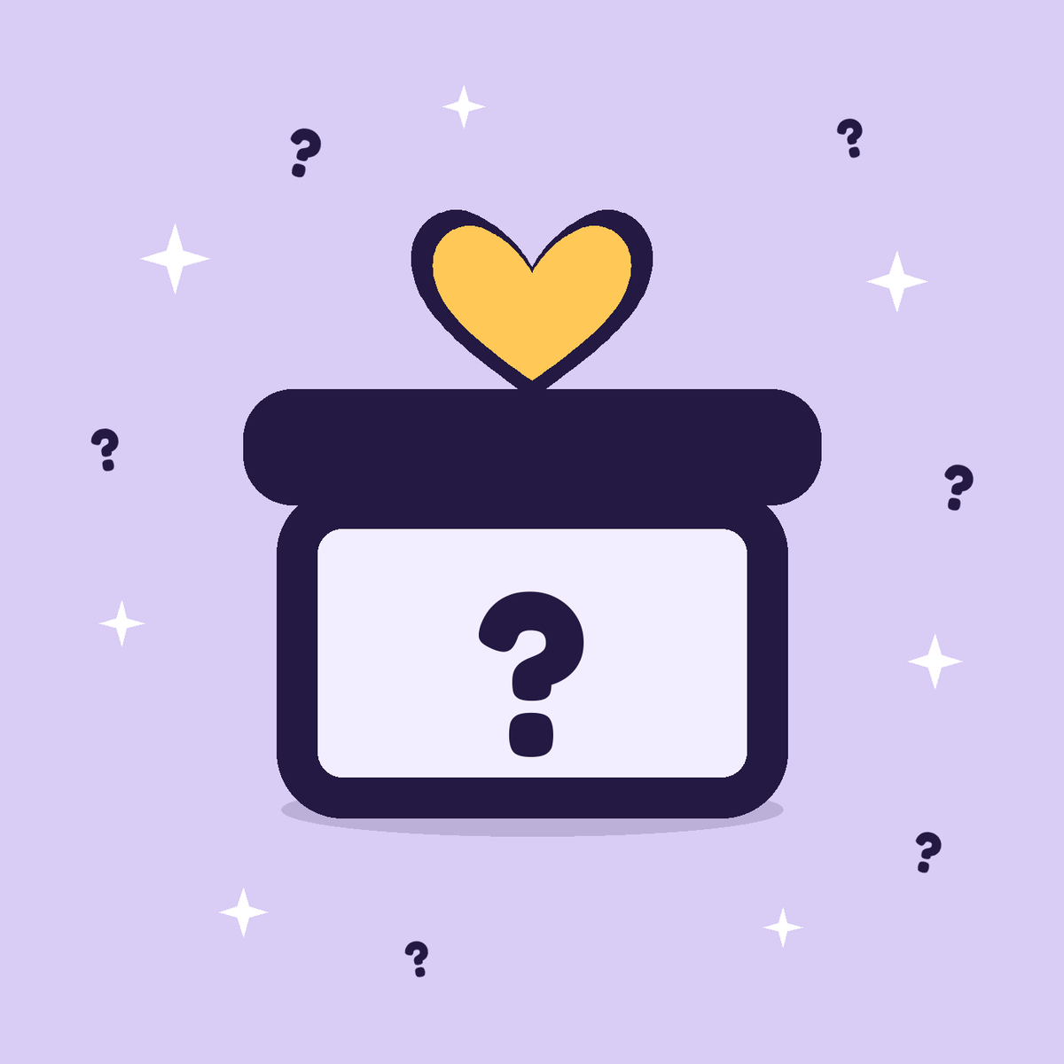 TLC Box mystery gift box with a question mark